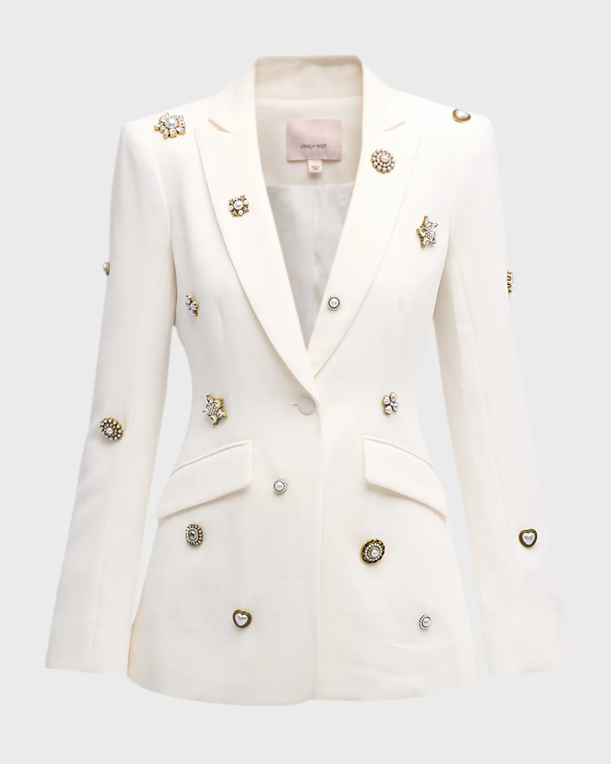 Cheyenne Golden Charm Embroidered Crepe Blazer