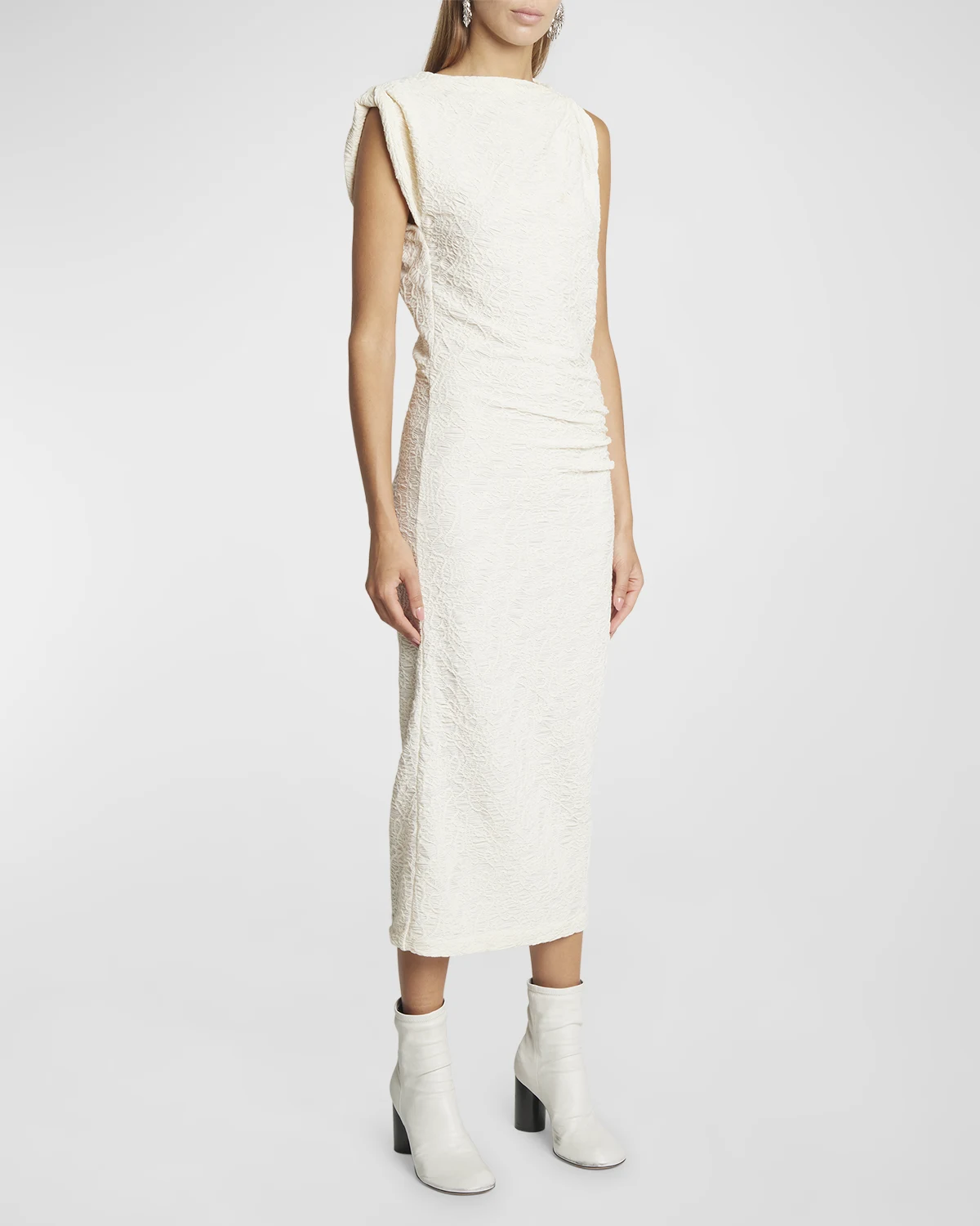 Franzy Gathered Sleeveless Midi Dress