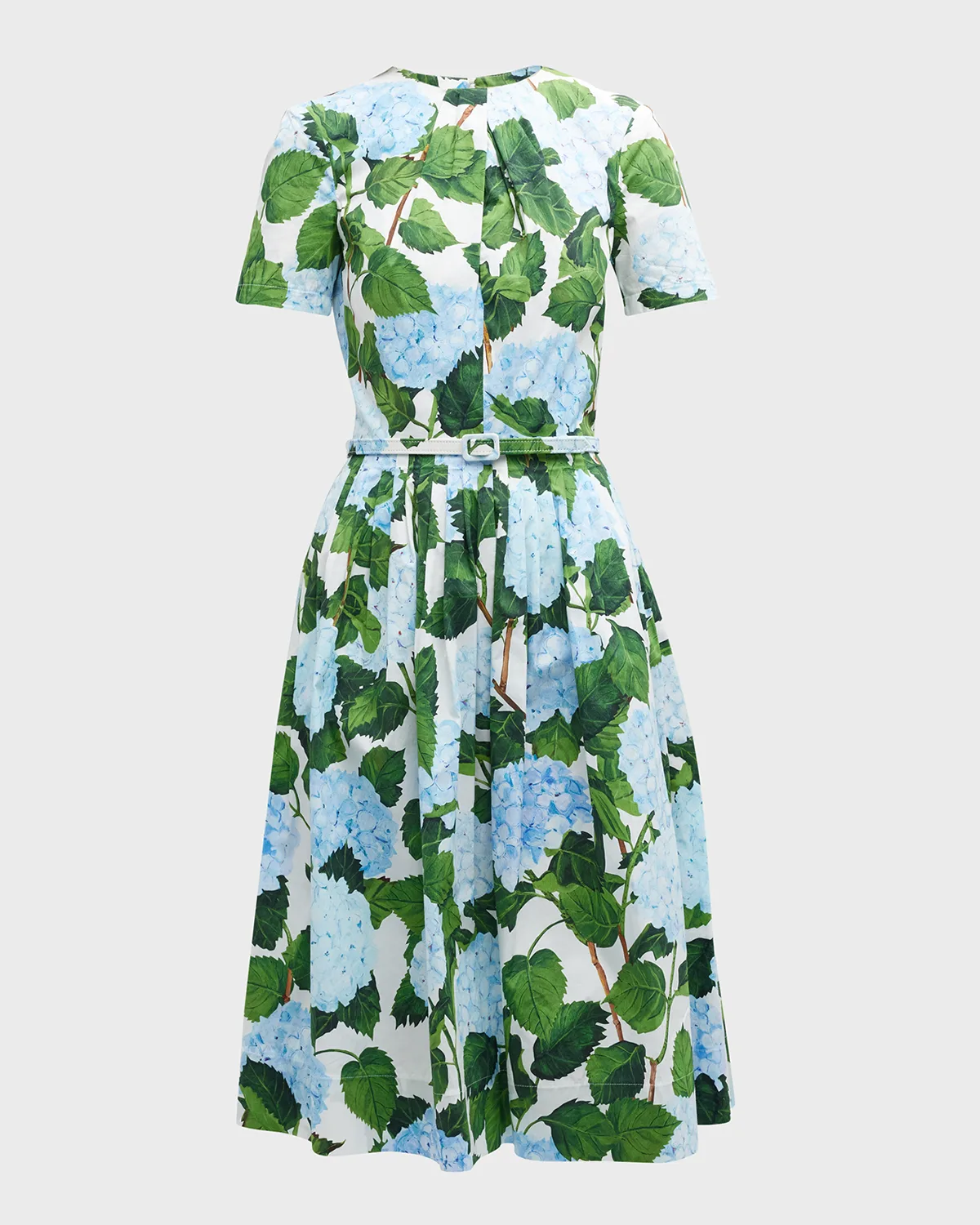 Hydrangea Print Poplin Midi Dress