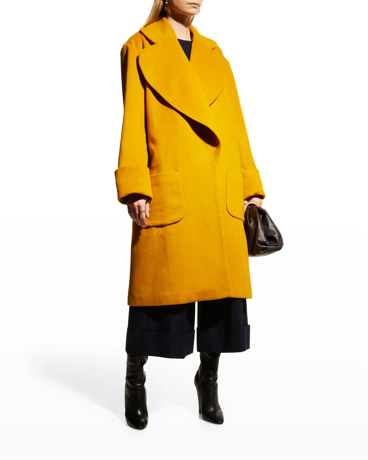 Wool-Cashmere Long Swing Coat