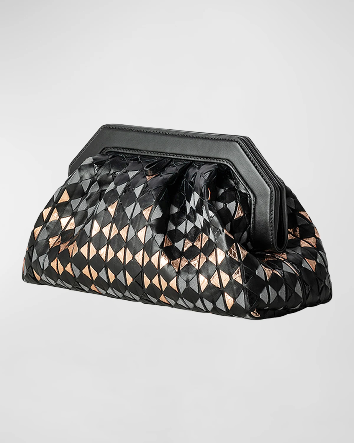 Secret Mosaic Metallic Leather Clutch Bag