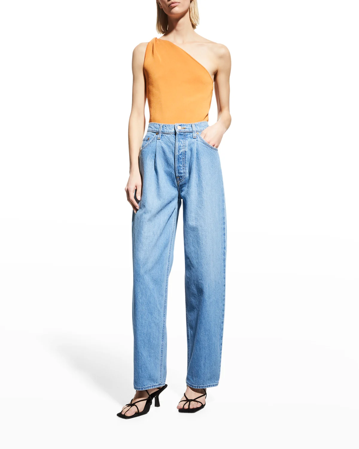 The Pleated Fun Dip Puddle Wide-Leg Jeans 