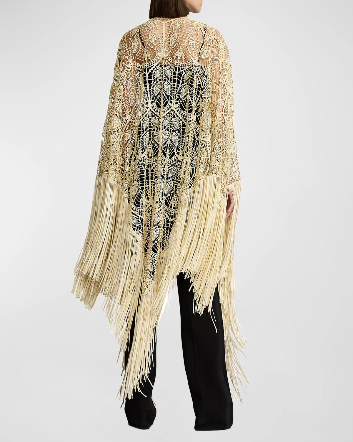 Annisten Fringe-Trim Lambskin Shawl