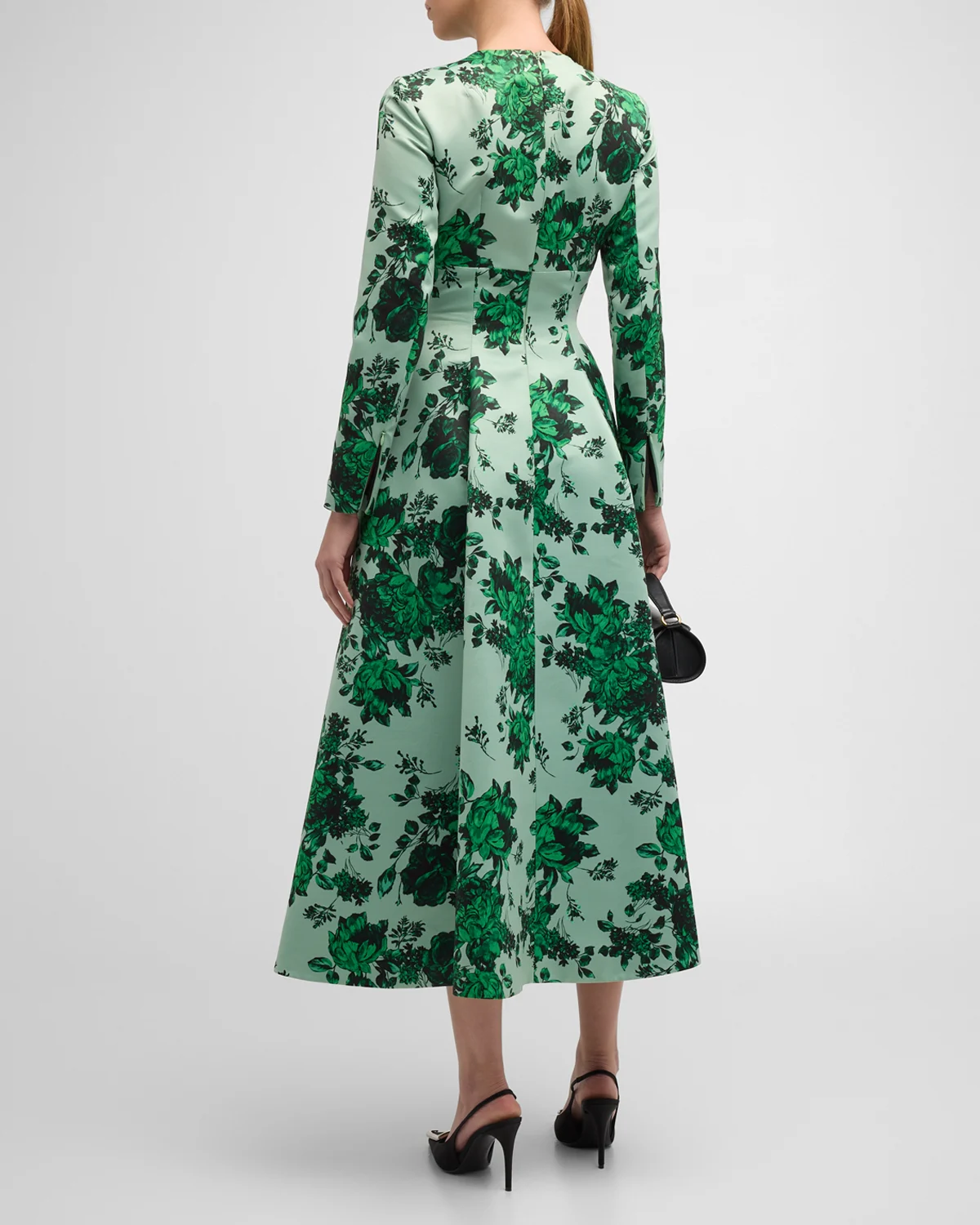 Brita Floral-Print Long-Sleeve Fit-&-Flare Midi Dress