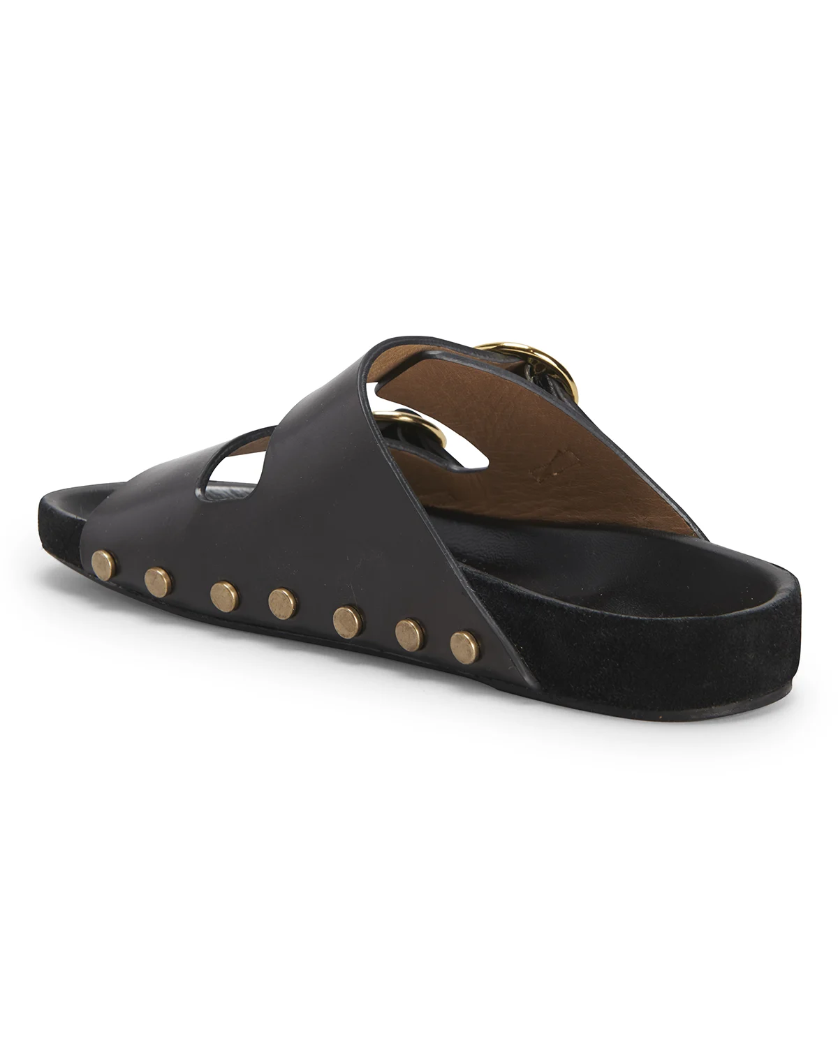 Lennyo Studded Leather Slide Sandals 