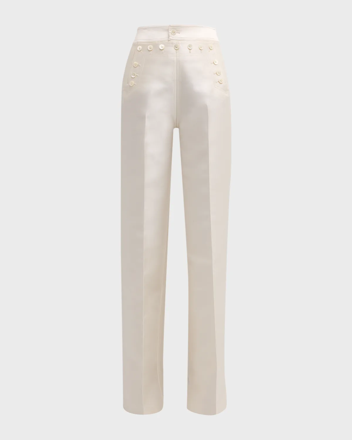 High-Waisted Pleated Sailor Trousers