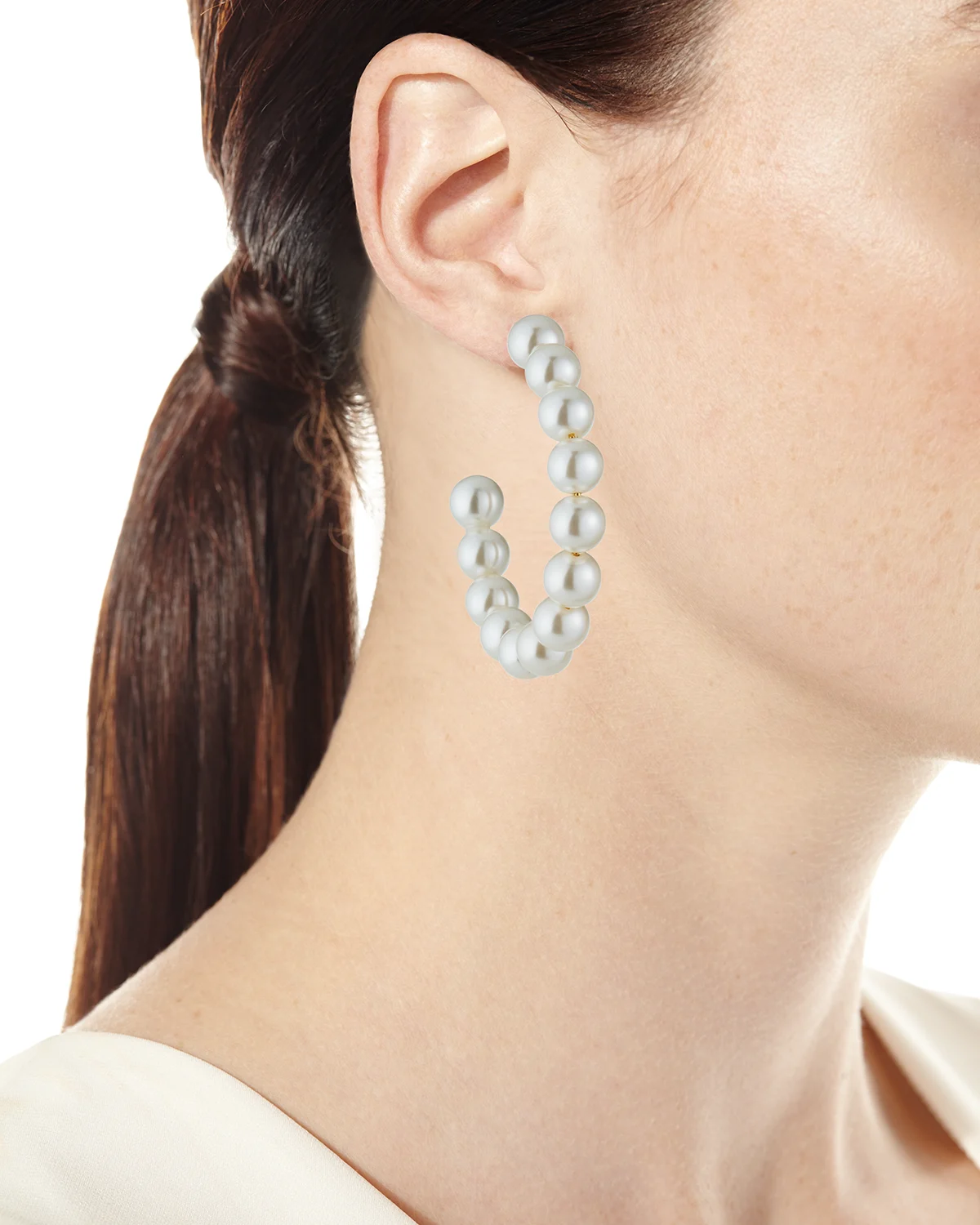 Stardust Pearly Hoop Earrings