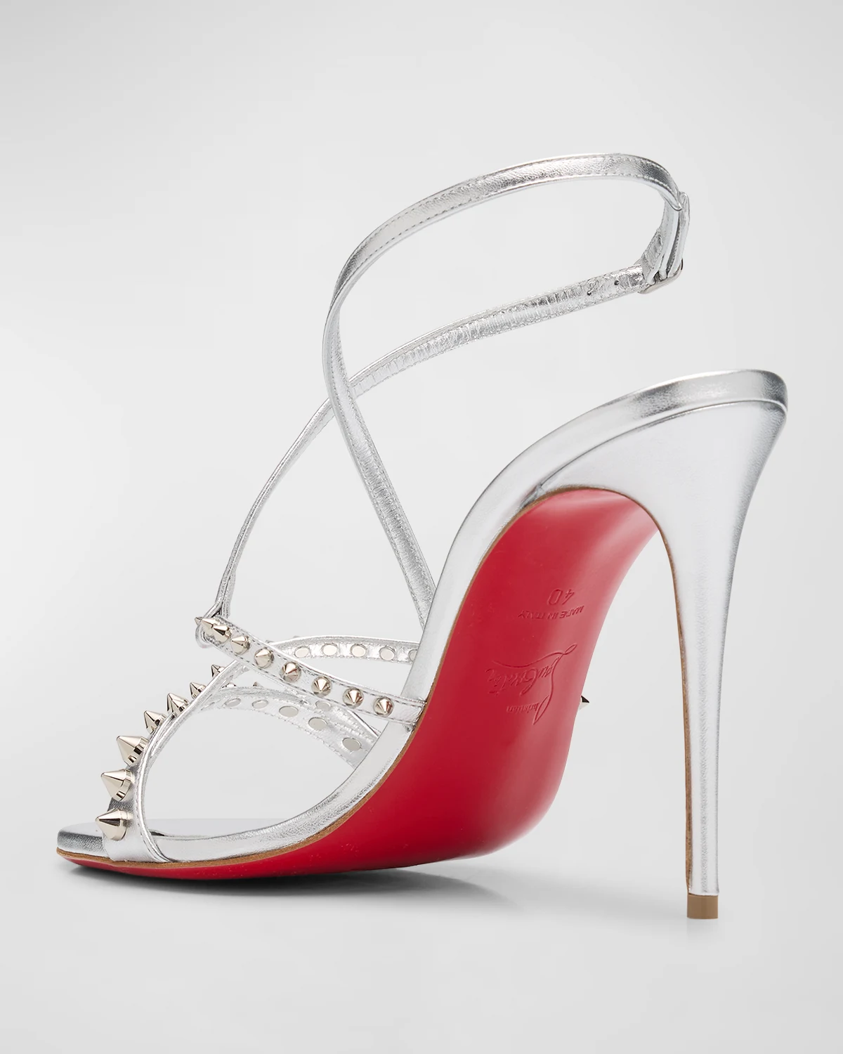 Metallic Spikes Red Sole Sandals