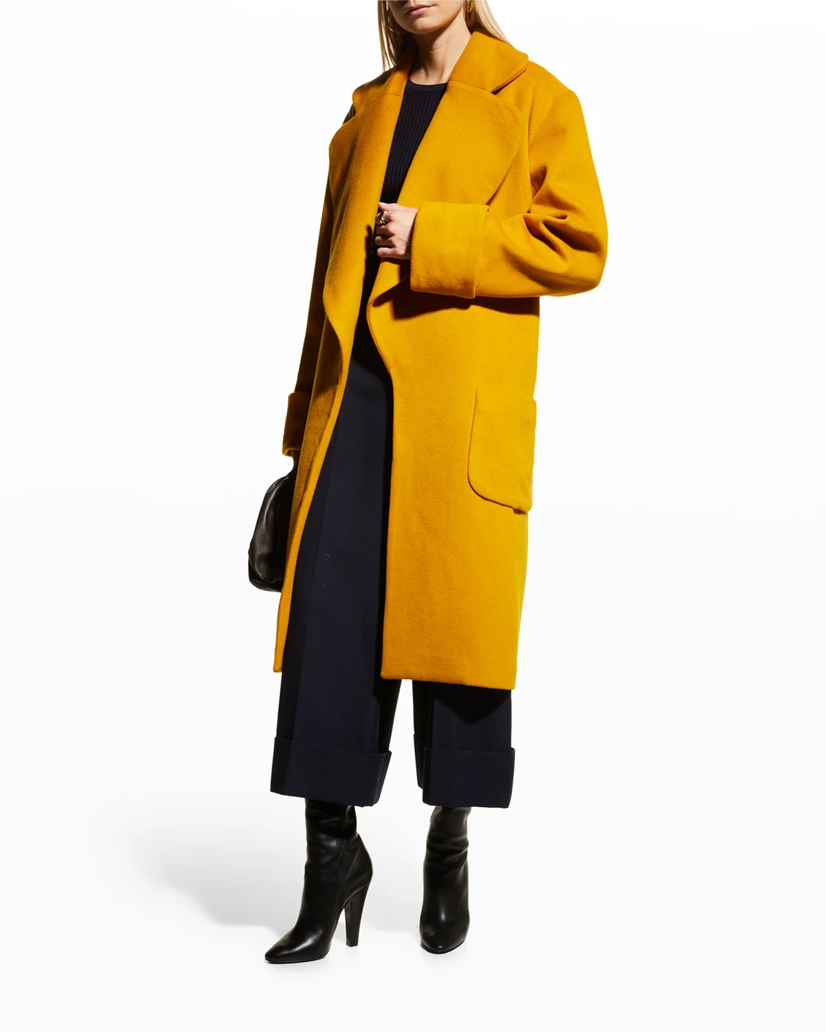 Wool-Cashmere Long Swing Coat