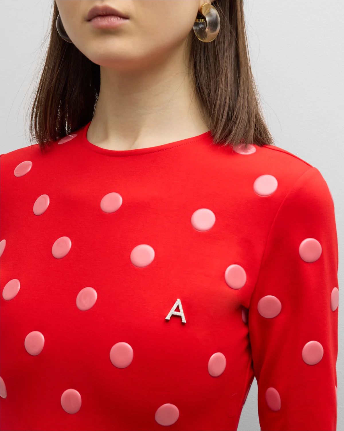 Reflective Polka-Dot Mini Dress