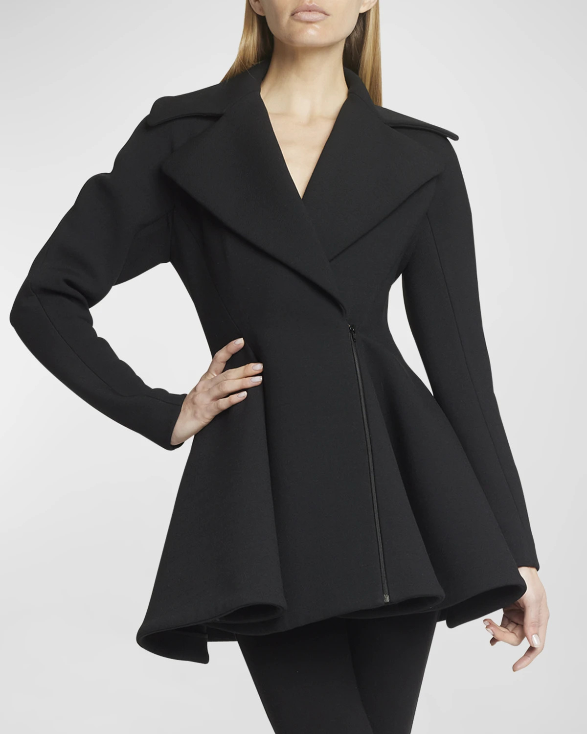 Flared Wool Princess Coat