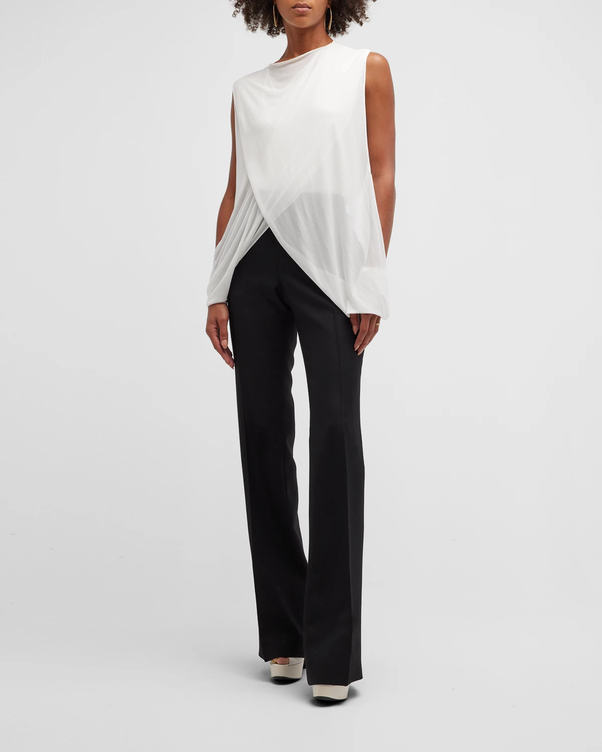 Tailored Flare Twill Pants