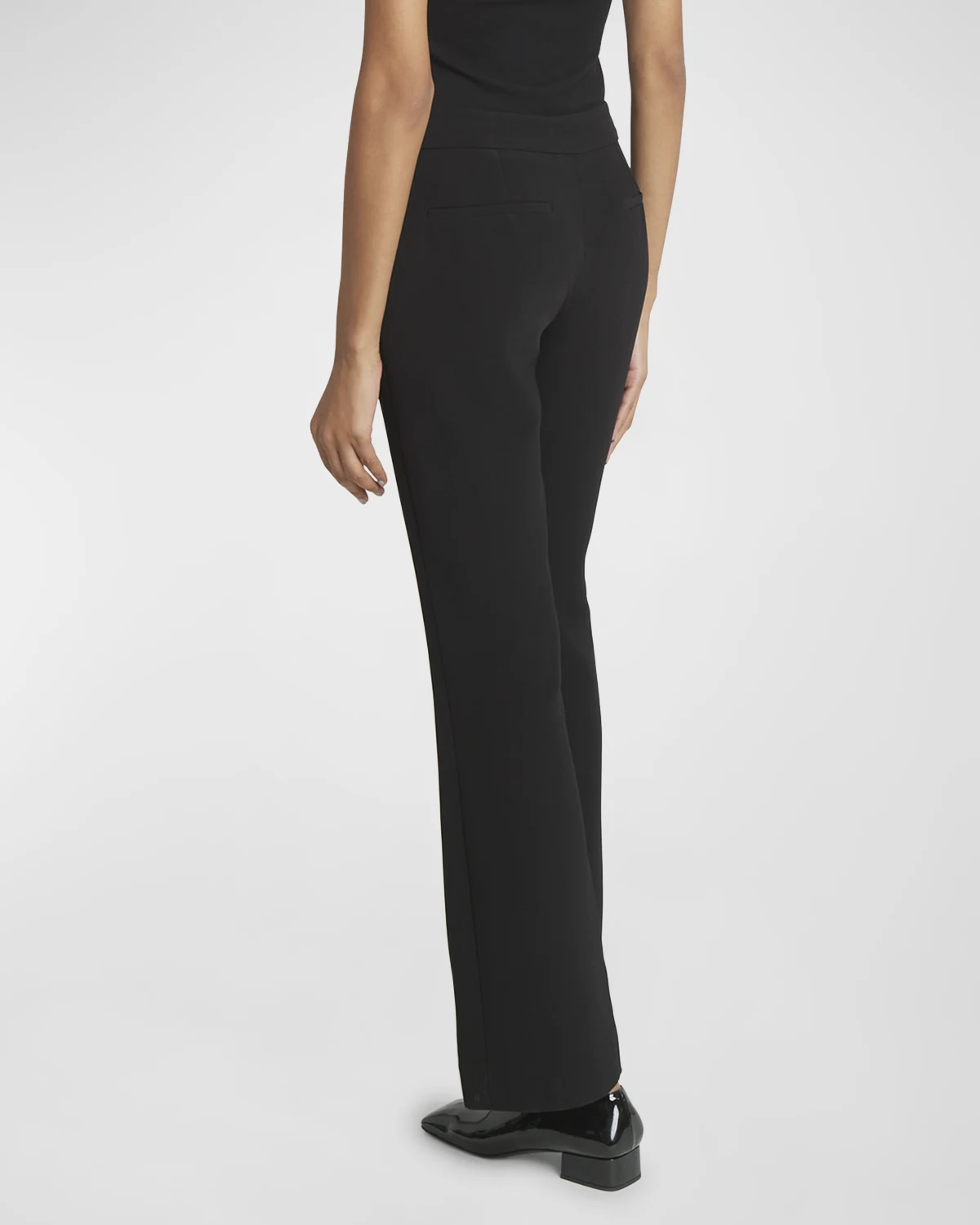 Mid-Rise Bootcut-Leg Crepe Pants