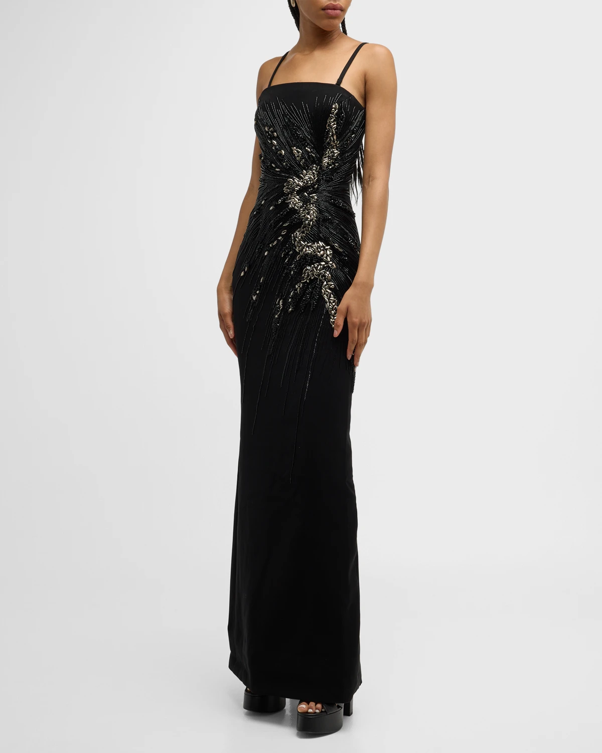 Crystal Strapless Column Gown