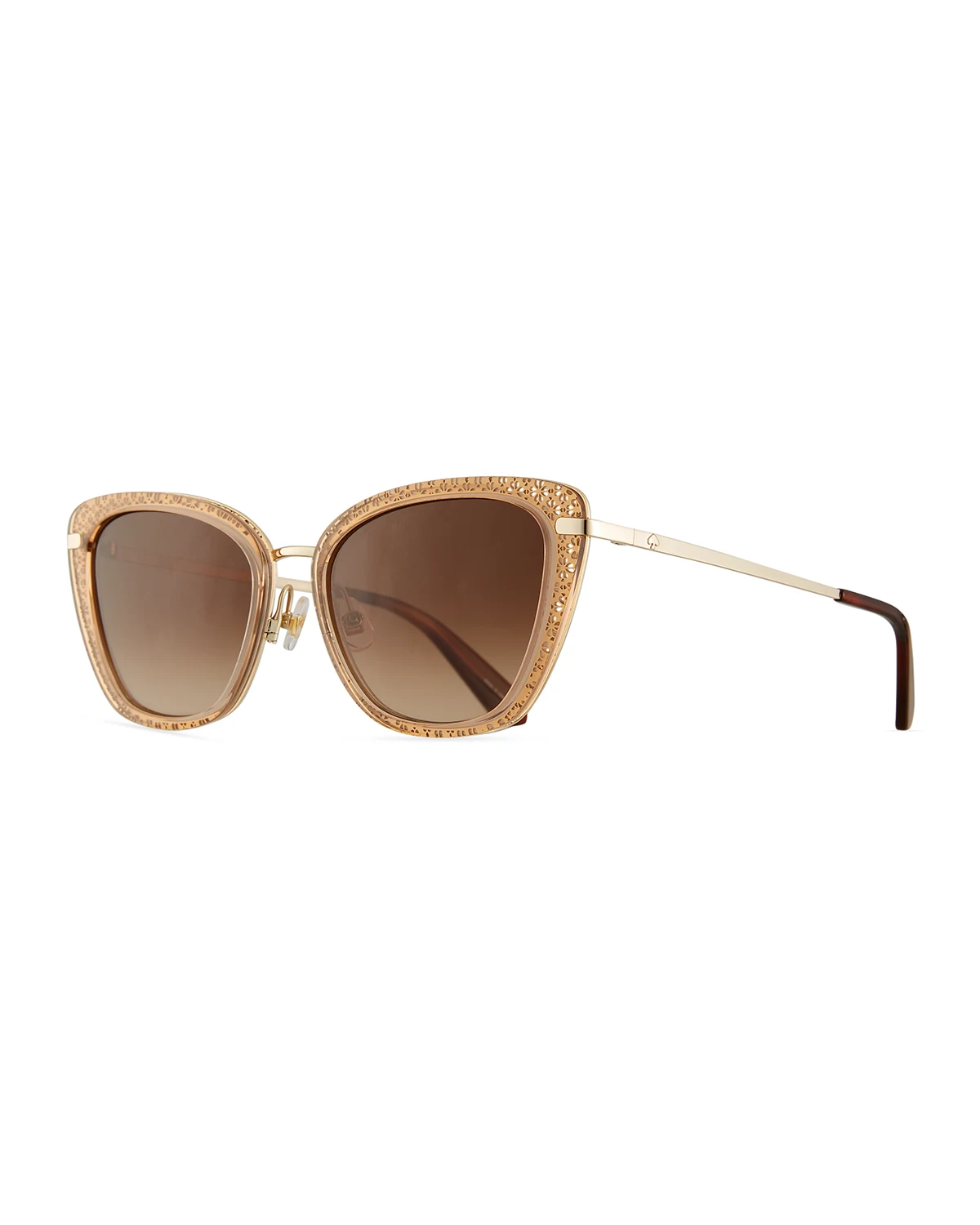 thelma cutout stainless steel cat-eye sunglasses