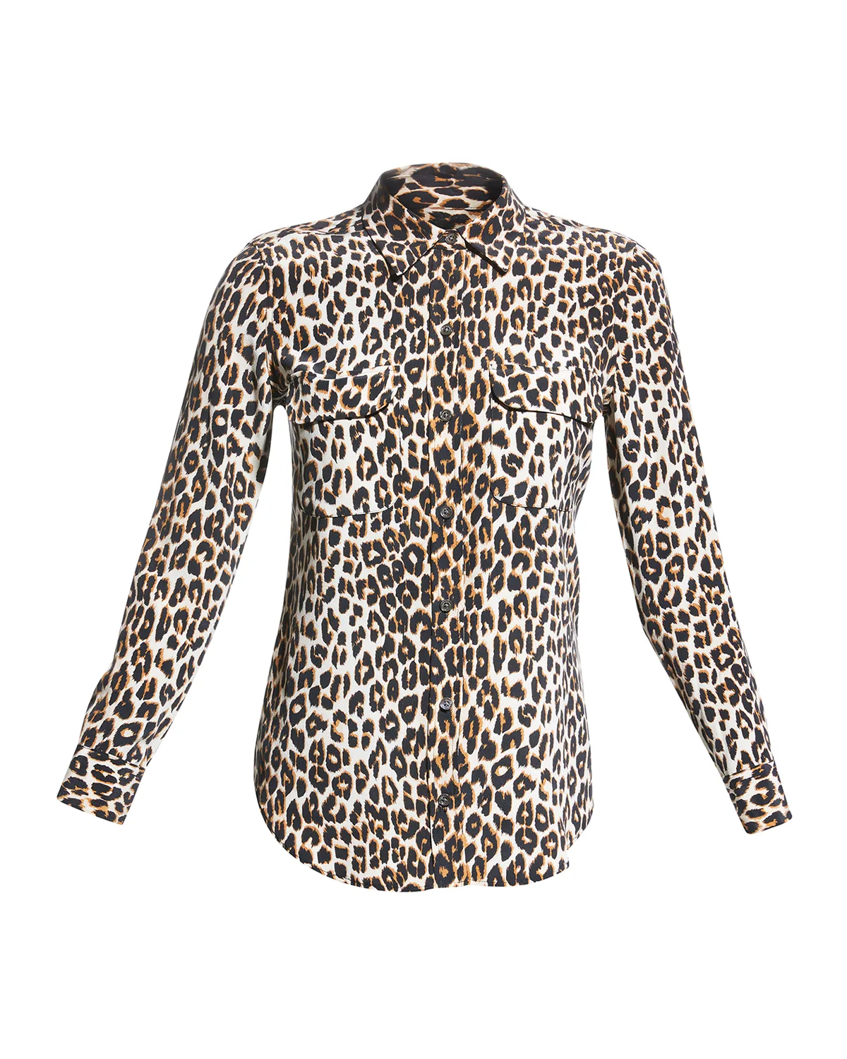 Slim Signature Leopard-Print Blouse