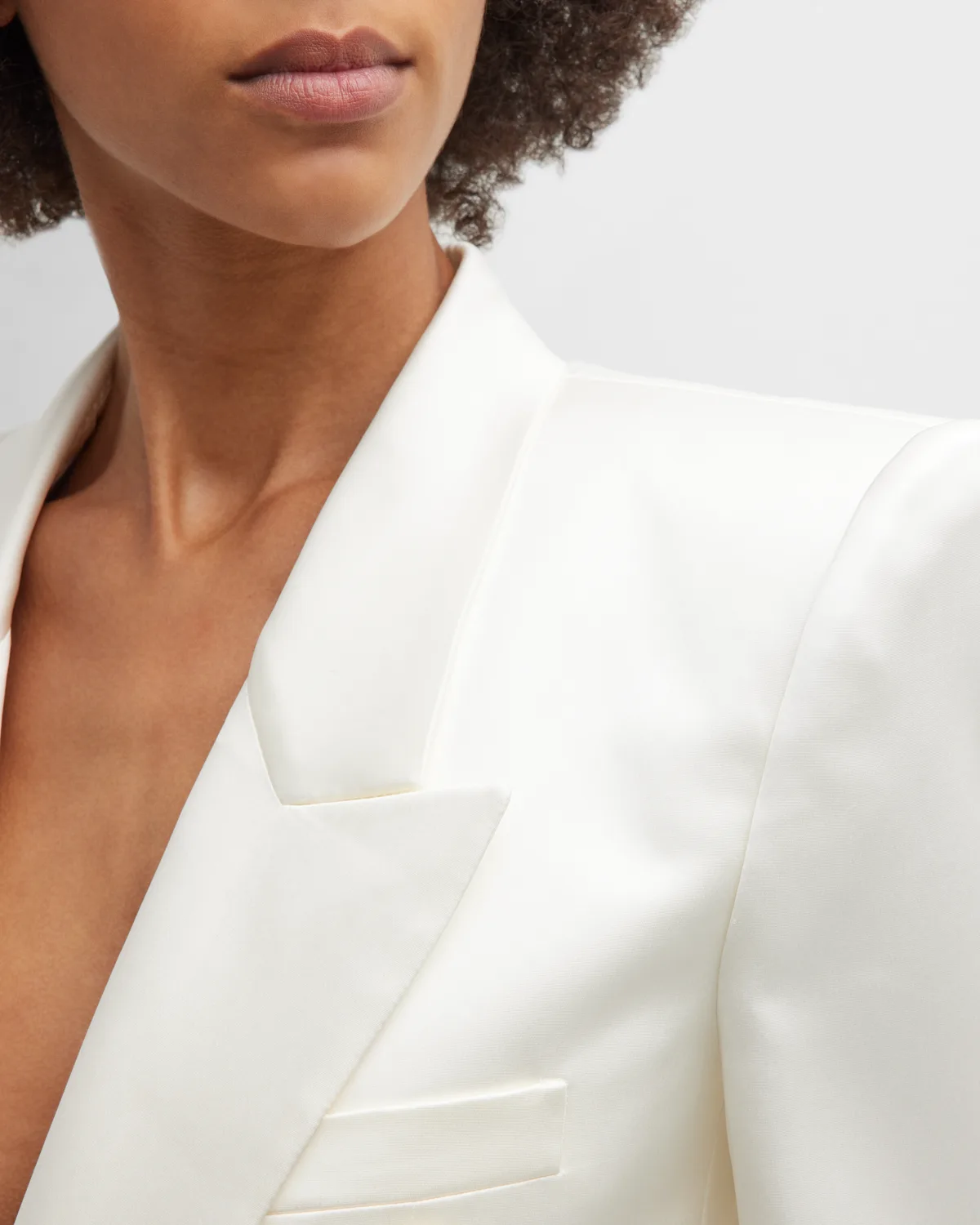 Silk Tuxedo Jacket with Padded Shoulders