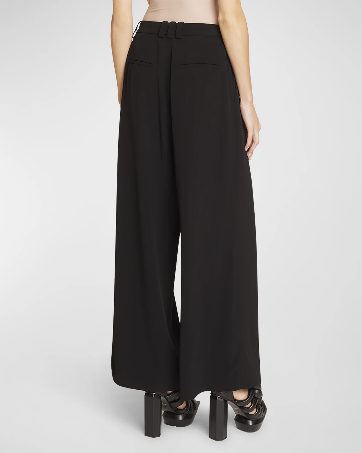 Crepe Wide-Leg Palazzo Pants