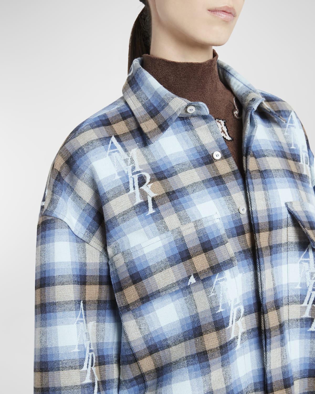 Double-Pocket Logo Plaid Workwear Shirt