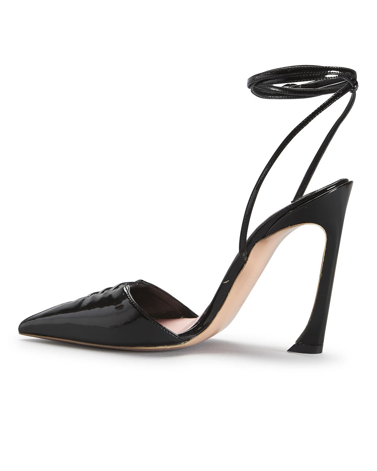 Carine Vegan Patent Ankle-Wrap Pumps