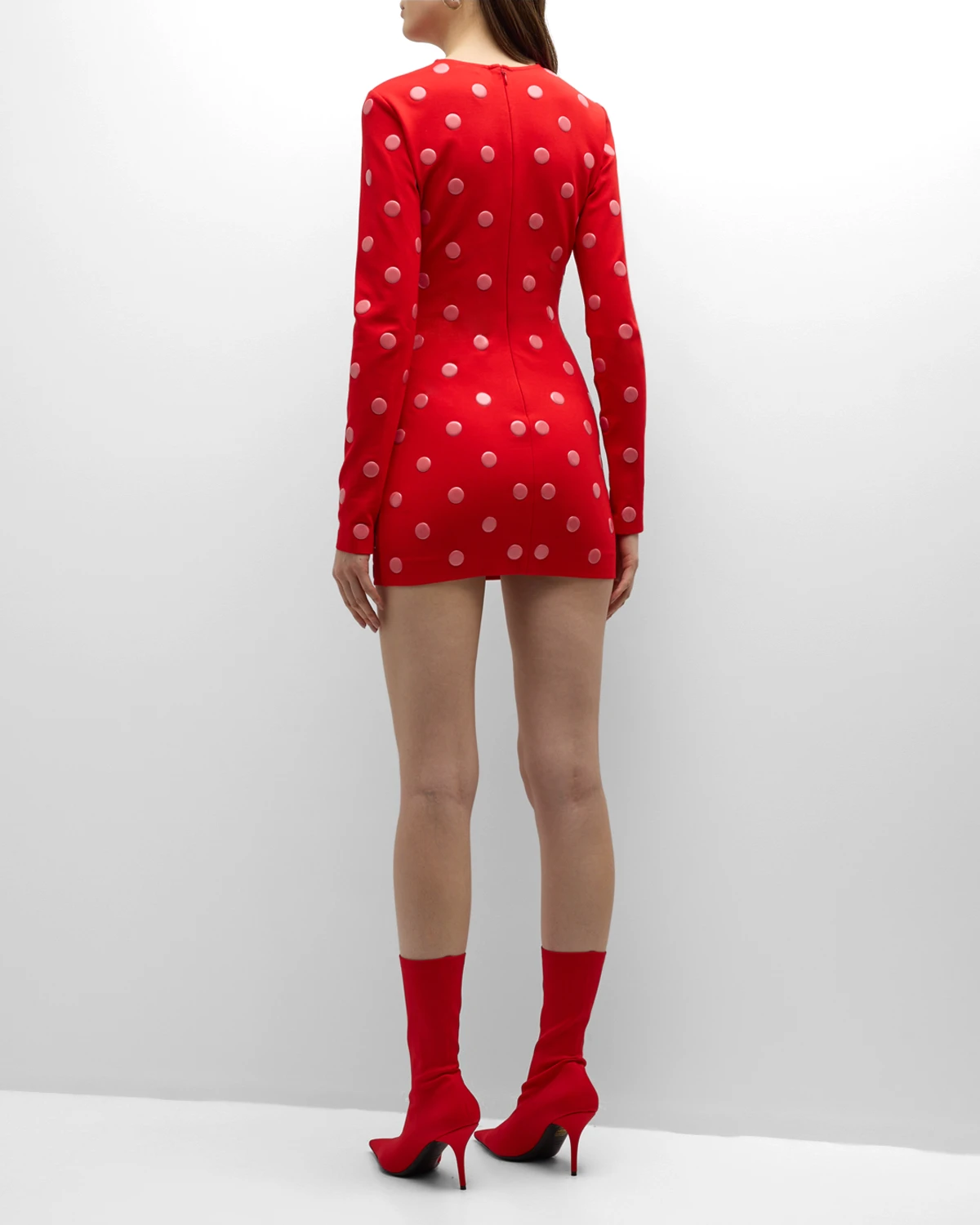 Reflective Polka-Dot Mini Dress