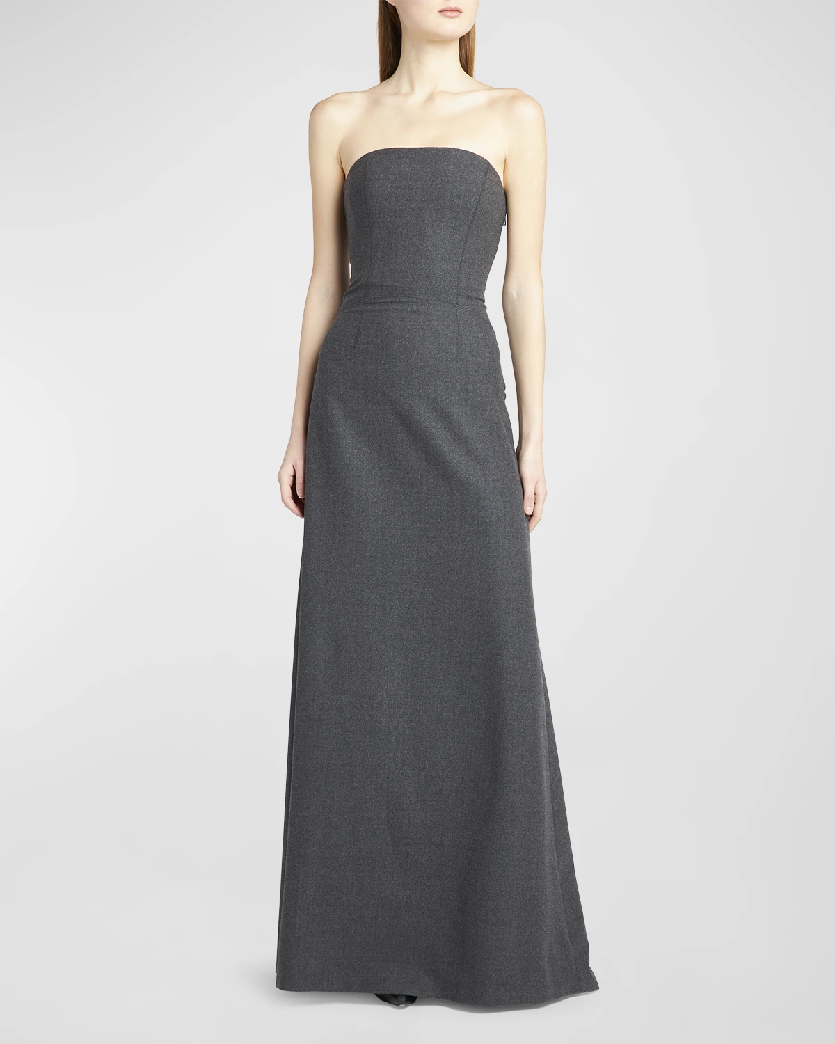 Strapless A-Line Flannel Gown