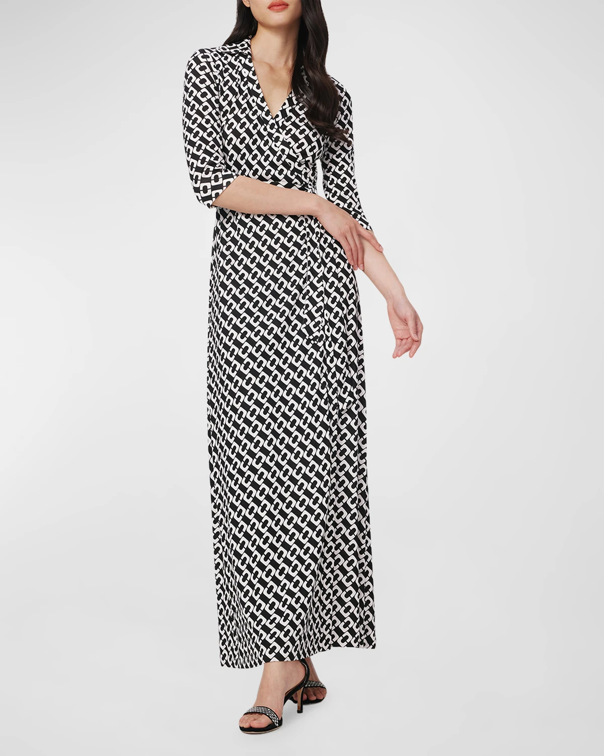 Abigail Geometric-Print Jersey Maxi Wrap Dress