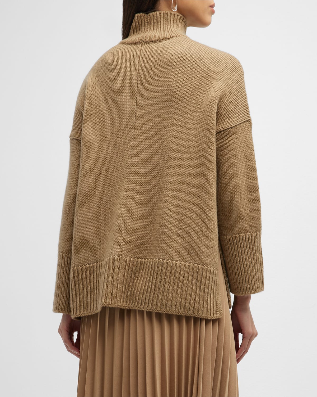 Trapeze Wool-Cashmere Turtleneck Sweater