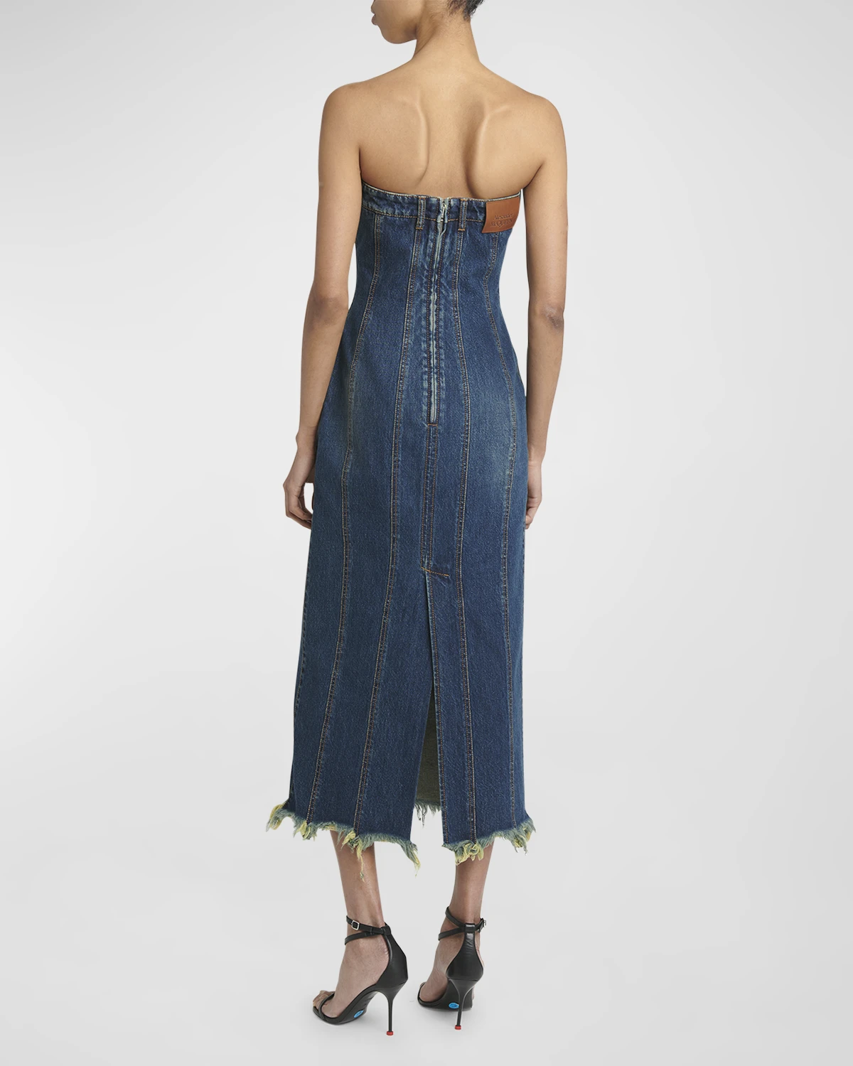 Strapless Midi Denim Dress