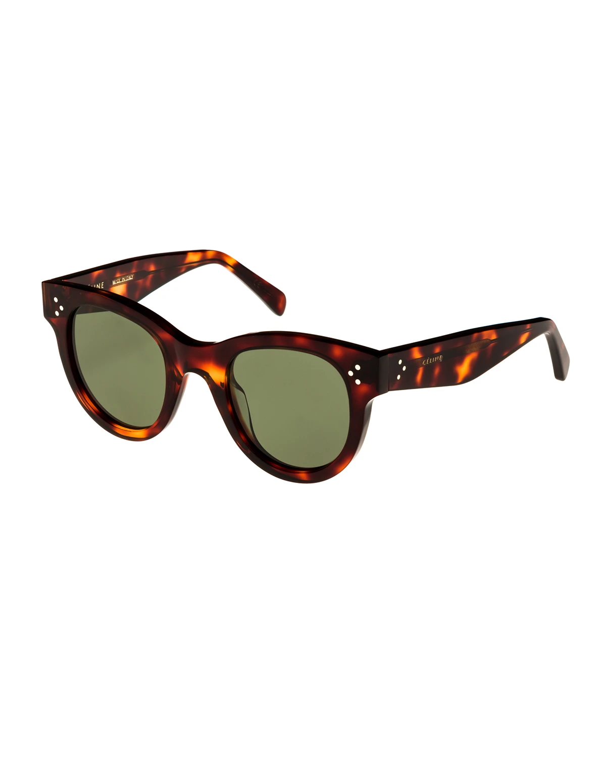 Studded Acetate Sunglasses w/ Mineral Lenses, Brown