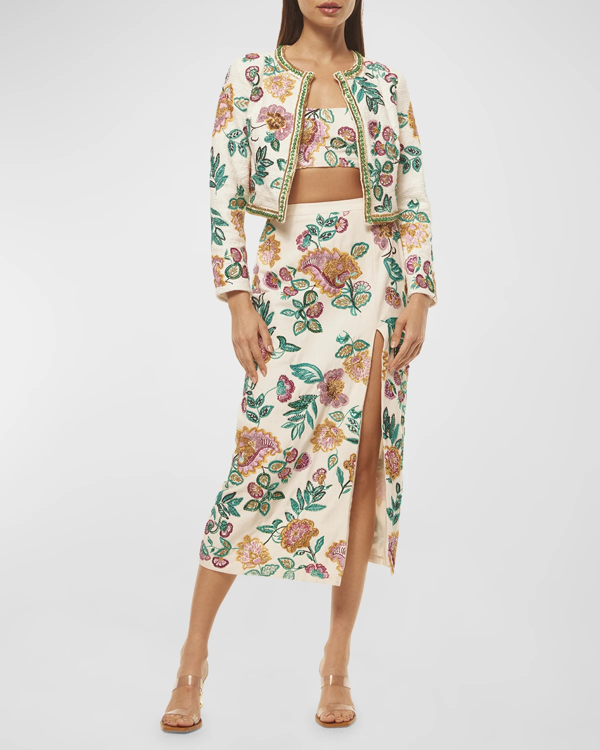 Salima Cropped Floral Jacket