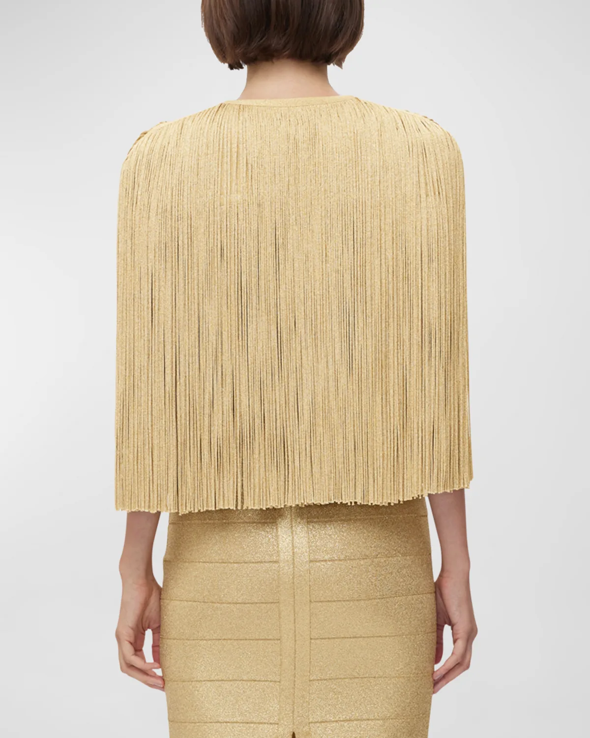 Icon Metallic Fringe Cape