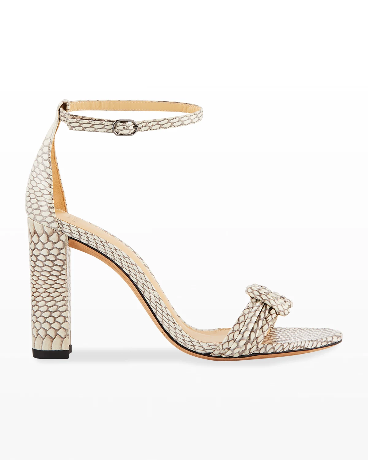 Vicky Knot Snakeskin High-Heel Sandals