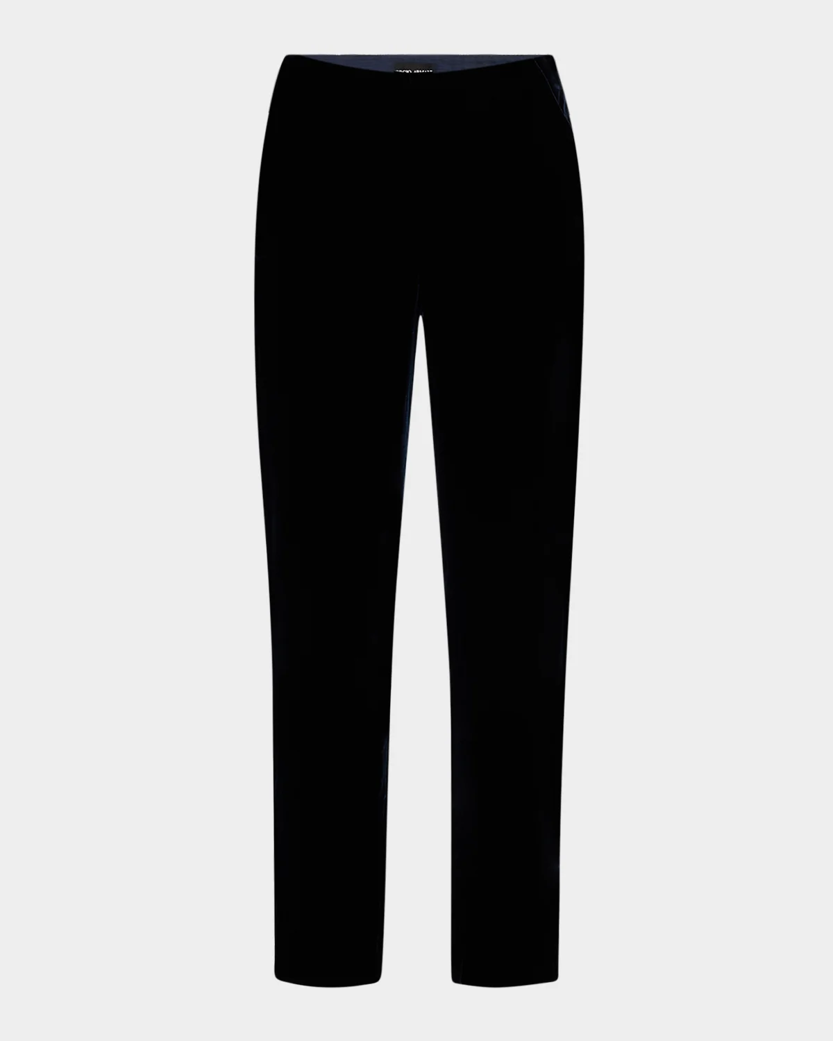 Mid-Rise Slim-Leg Velvet Trousers