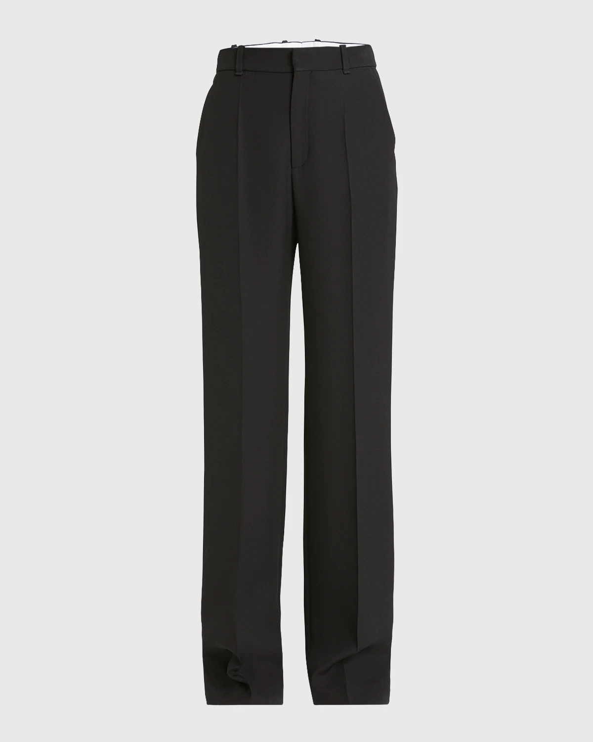 High-Rise Tailored Wide-Leg Silk Trousers