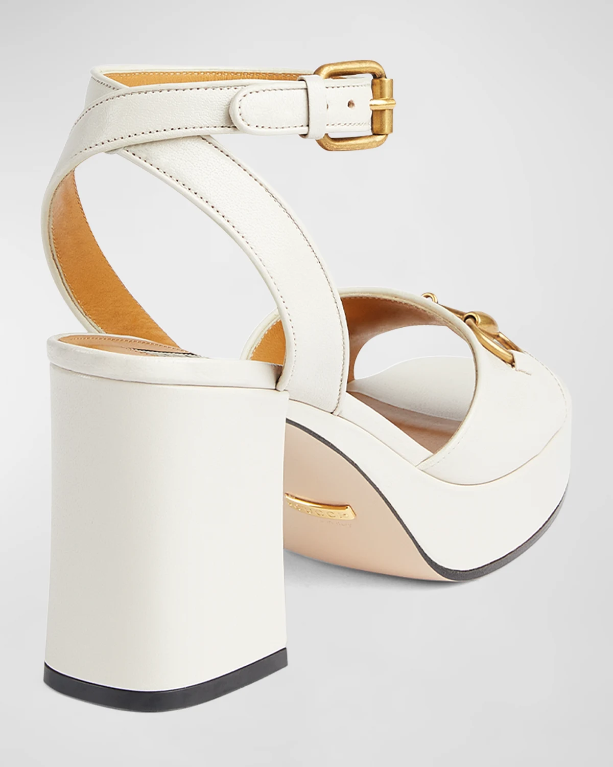 Lady Leather Horsebit Platform Sandals