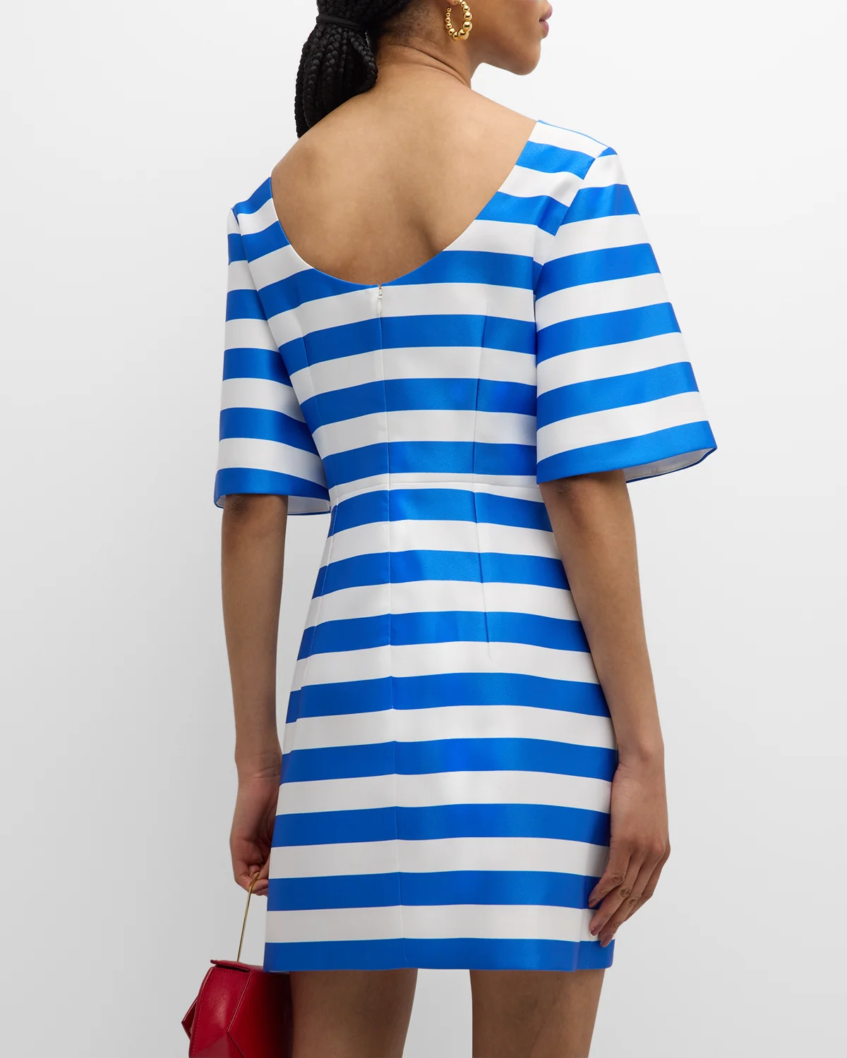 Guinerver Striped Short-Sleeve Mini Dress