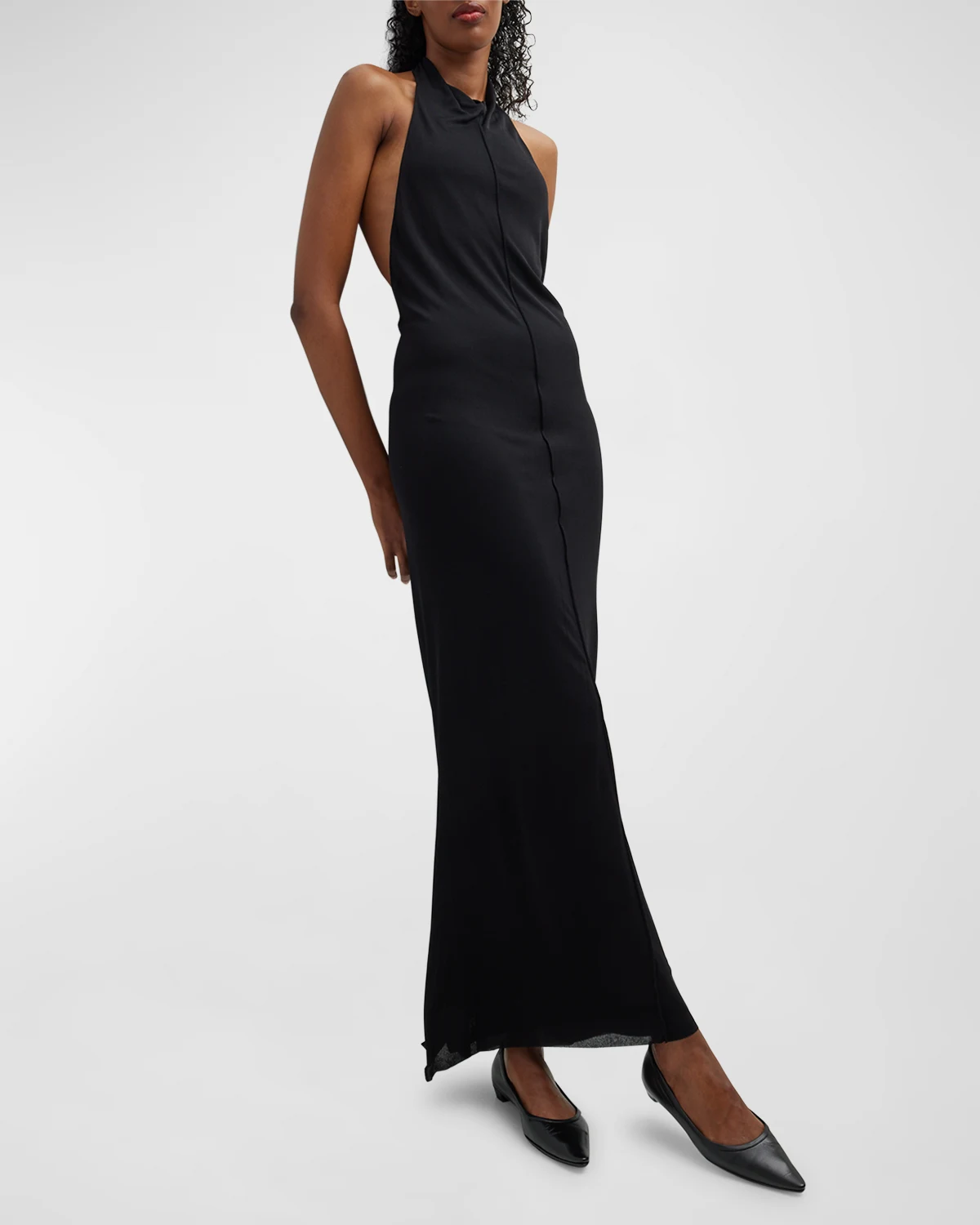 Brynlee Open-Back Halter Maxi Dress