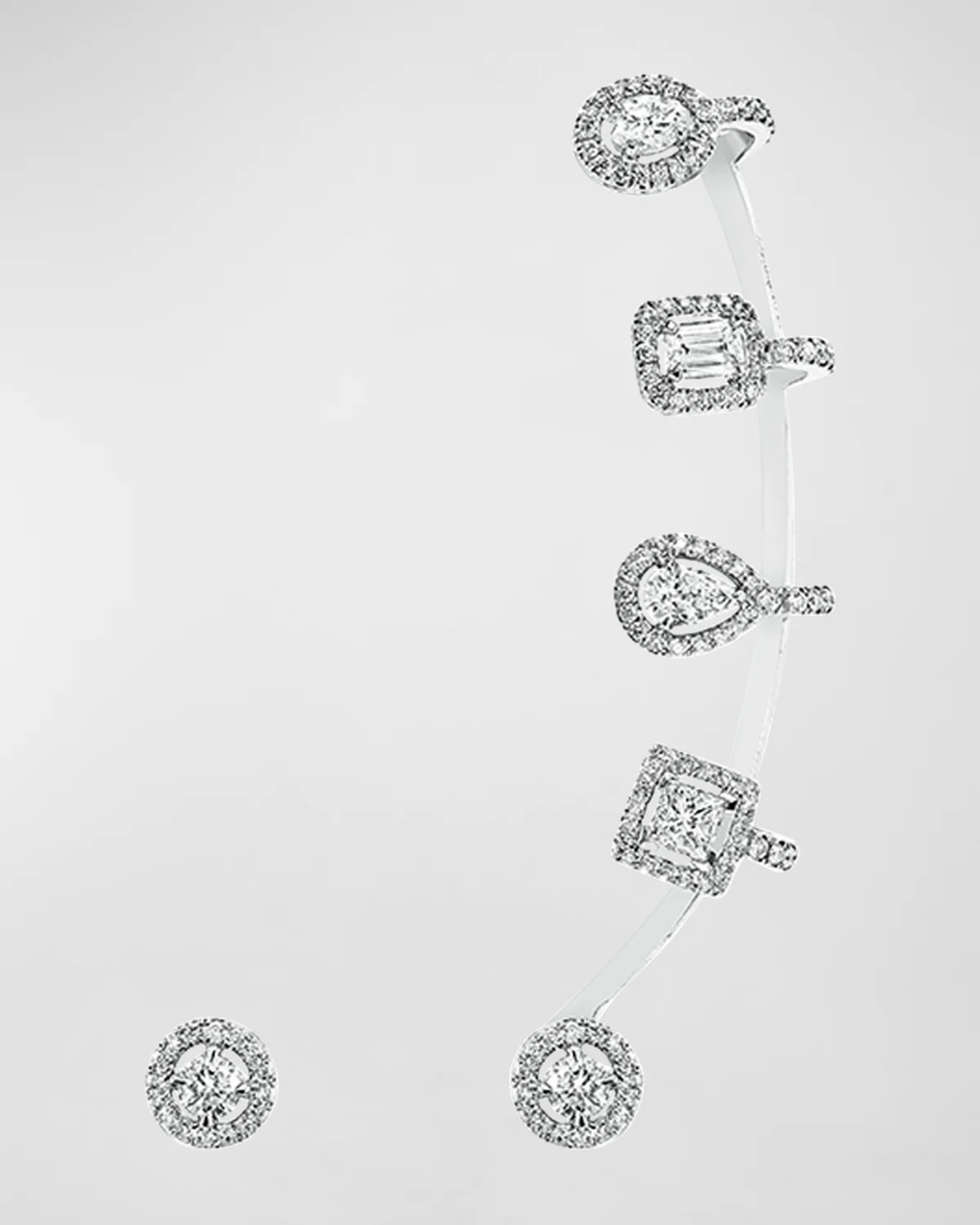 My Twin 18K White Gold Multi-Shape Diamond Earrings