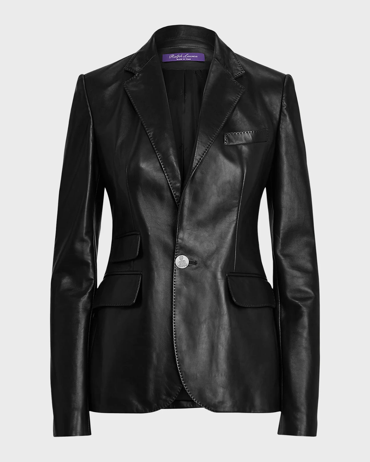 Parker Leather Single-Breasted Blazer Jacket