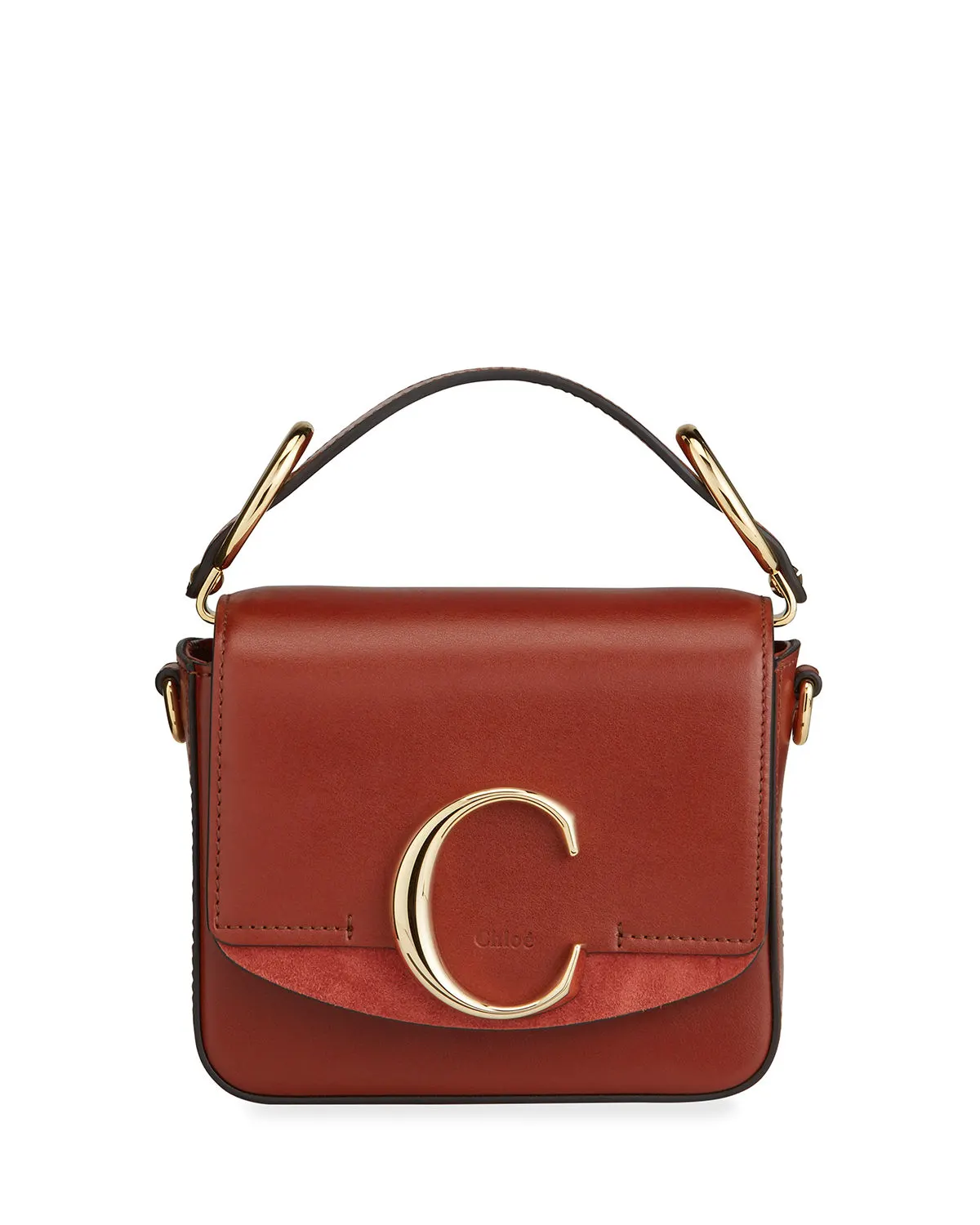 C Mini Shiny Leather Shoulder Bag