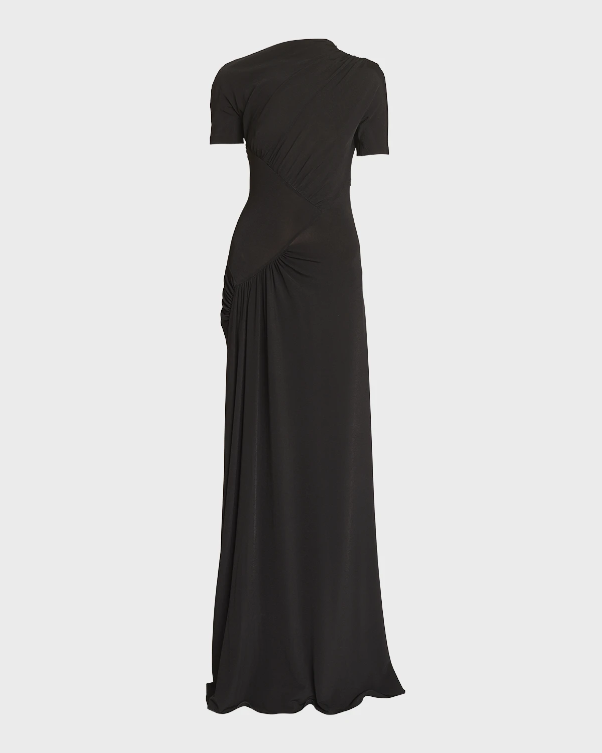 Draped Jersey Gown with Sheer Inset Detail