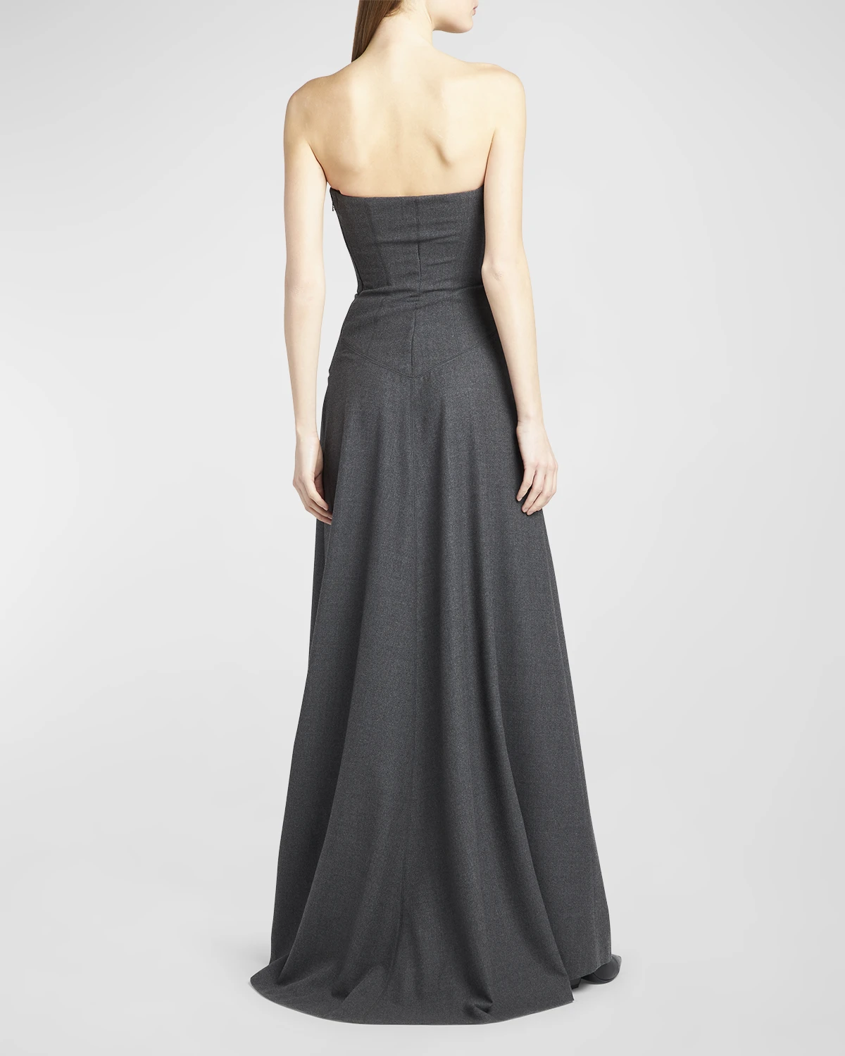 Strapless A-Line Flannel Gown