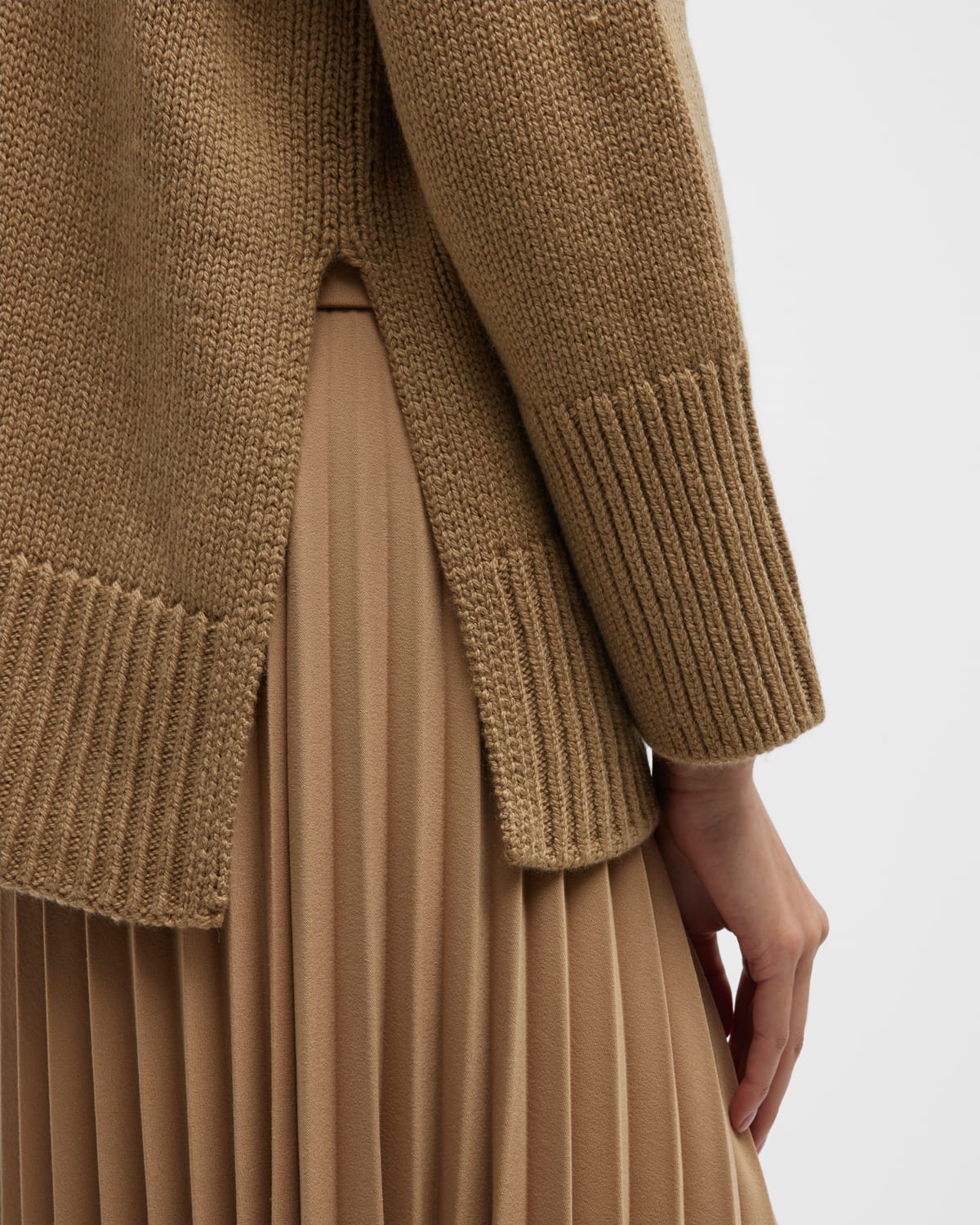 Trapeze Wool-Cashmere Turtleneck Sweater