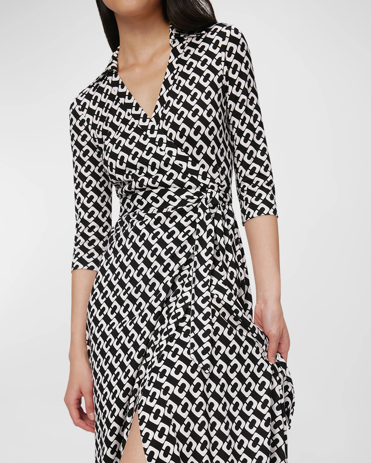 Abigail Geometric-Print Jersey Maxi Wrap Dress