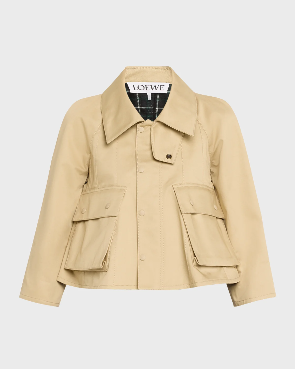 Cropped Trapeze Trench Jacket