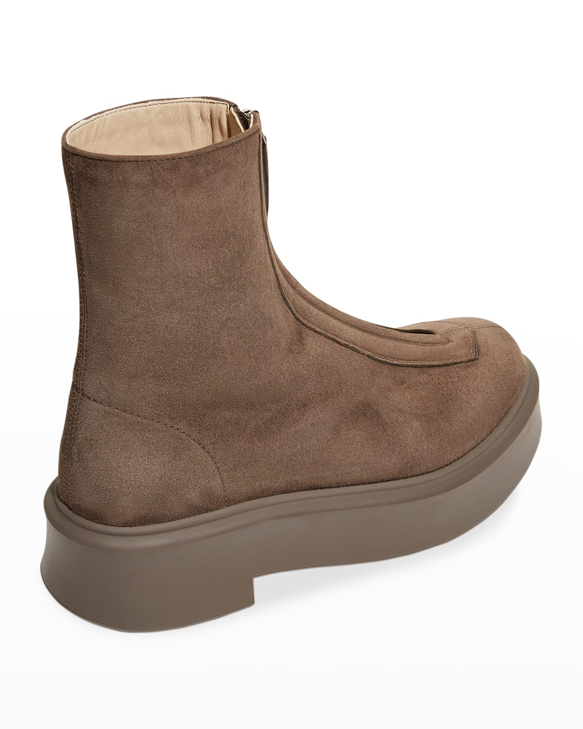 Suede Zip Moto Booties