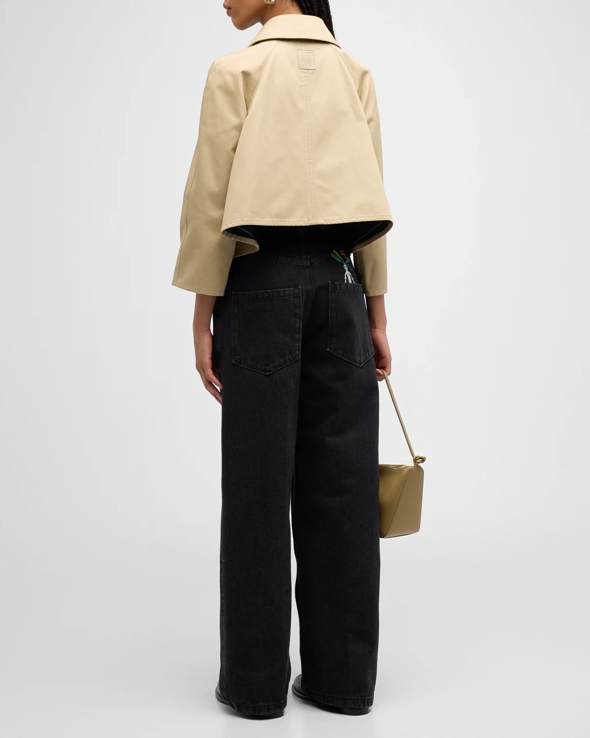 Cropped Trapeze Trench Jacket