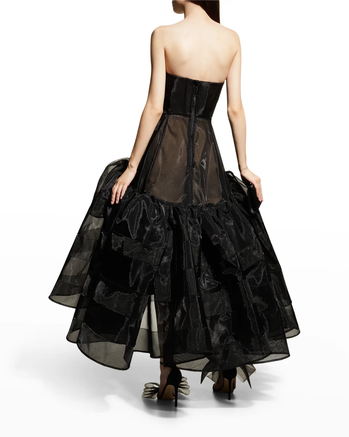 Strapless Corset Fit-&-Flare Silk Gown