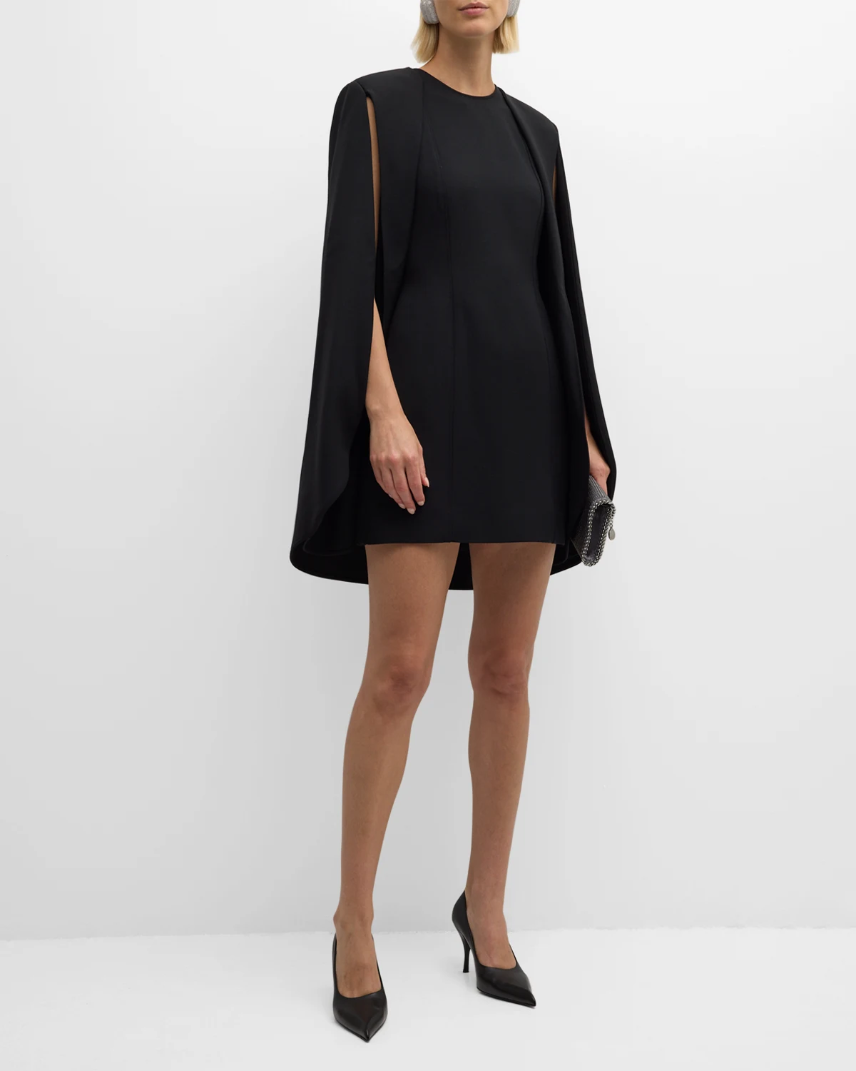 Structured Cape Mini Dress